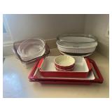 TOI098- Assorted Pyrex & Cast Iron Bakeware