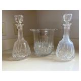 TOI181- (2) Crystal Decanters & Ice Chiller