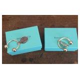 TOI188 Tiffany 2ea Sterling Silver Key Rings