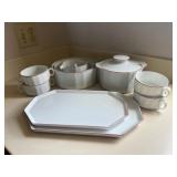 TOI228- Rosenthal Red Rimmed China Set