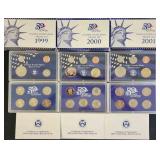 DFT079 - US Quarters Proof Sets 1999, 2000 And 2001