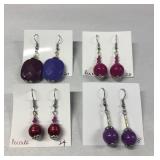 DFT305 Four Pairs Of Myrna Lee Lucite Earrings New