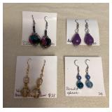 DFT319 Myrna Lee Agate, Pearl, Hematite, Crystal & Glass Earrings New