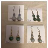 DFT329 Myrna Lee Jade Earrings New