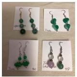 DFT330 Myrna Lee Jade Earrings New
