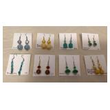 DFT341 Myrna Lee Lucite, Crystal, Turquoise, Glass Agate & Jade Earrings New