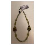 DFT360 Myrna Lee Chang Celadon Green Beaded Necklace New