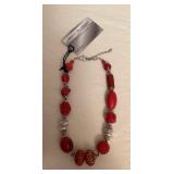 DFT368 Myrna Lee Chang Hodge Podge Red Necklace New