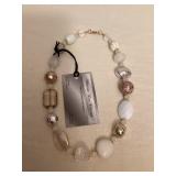 DFT372 Myrna Lee Chang White & Gold Hodge Podge Necklace New