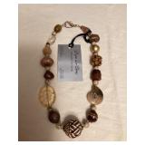 DFT381 Myrna Lee Chang Fossil Necklace New