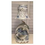MTT029 Porcelain Dolphin Table Lamp