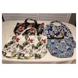 MTT072 Four Fabric Hawaiian Print Tote Bags