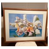 MTT082 Large Framed Picture Of Orchid Flowers