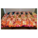 MTT158 Vintage Hawaiian Barkcloth Patchwork Blanket Wall Hanging