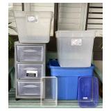 MTT164 Plastic StorageBins & Medium Cart