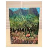 MTT198 Original Painting Of Hula Dancer On Canvas