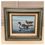 MTT199 Framed Original Painting Of A Pair Of Ducks