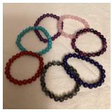 MTT234 Seven Polished Stone Bead Bracelets New