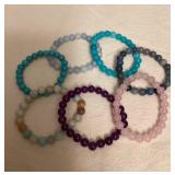 MTT235 Seven Polished Stone Bead Bracelets New