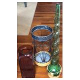 PCT006 - DECORATIVE WINE BOTTLE, UMBRELLA STAND AND GLASS VASE