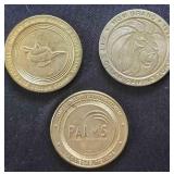 PCT009 - Vintage Las Vegas Casino Gaming Tokens - Aladdin, MGM Dina & More