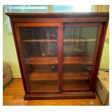 PCT048- Vintage Wood Display Cabinet with Glass Doors