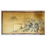 PCT050- Beautiful Vintage Four Panel Japanese Painting 