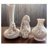 PCT055- Three Vintage Dorothy Okumoto Hawaii Porcelain Pieces - Signed