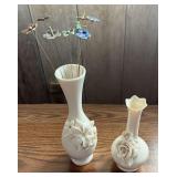 PCT057- Vintage Porcelain Vases - Dorothy Okumoto & Leinani Hawaii -Signed