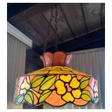 PCT063- Beautiful Large Stained Glass Chandelier - Floral Motif