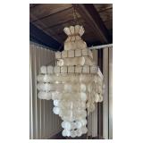 PCT064- Another Beautiful Vintage Capiz Shell Cascading Chandelier 