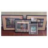 PCT066- Four Beautiful Framed Japanese Woodblock Prints (?)