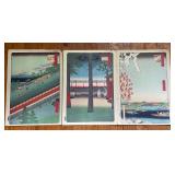 PCT070- Three Japanese Woodblock Prints (or Prints of Woodblock Prints?)