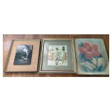 PCT073 - Vintage Framed Art - Hibiscus by Ted Mundorff, LE Chokin Metal Work & Lacquer Painting
