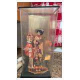 PCT098- Vintage Japanese Geisha Dolls in Plastic Display Case