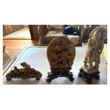 PCT099 - Hand-Carved Oriental Stone Sculptures Jade?