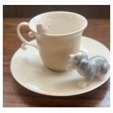PCT131- Lladro Cautious Friends Cup & Saucer - See Other Lots for More Lladro Figurines