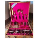 PCT172 - Vintage Siam Thai Brass And Rosewood Flatware