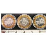 PCT209 - Limited Edition Silver Strike Tokens (3) .999 Fine Silver Each $10 FV