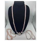 PCT225-Trio Of Beautiful Pink Beaded Necklaces