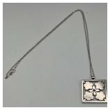 PCT228-14k White Gold Necklace With SS Hawaiian Pendant