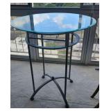 MFL045 - Glass And Steel Bar Table