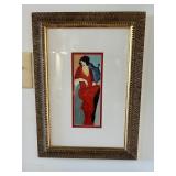 MPS011- Lady In Red Lithograph By Itzchak Tarkay