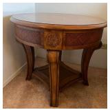 MPS048- Round Wooden Ornate End Table