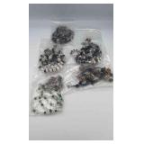 MPS106-5 Sets Of Beautiful Beaded Necklace And Earrings Metalic Lot