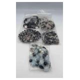 MPS108-Fantastic 5ea Beaded Necklaces & Matching Earrings 