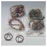 MPS125-4ea Beaded Necklaces And 2 Pairs Of Earrings 