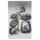 MPS126-Beautiful Blue Beaded Necklaces And Earrings 