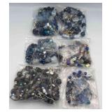 MPS128-6 Sets Of Beautiful Blue Matching Necklaces And Earrings 