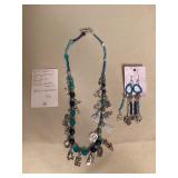 MPS222 Handcrafted Beaded Charm Necklace & Earrings New